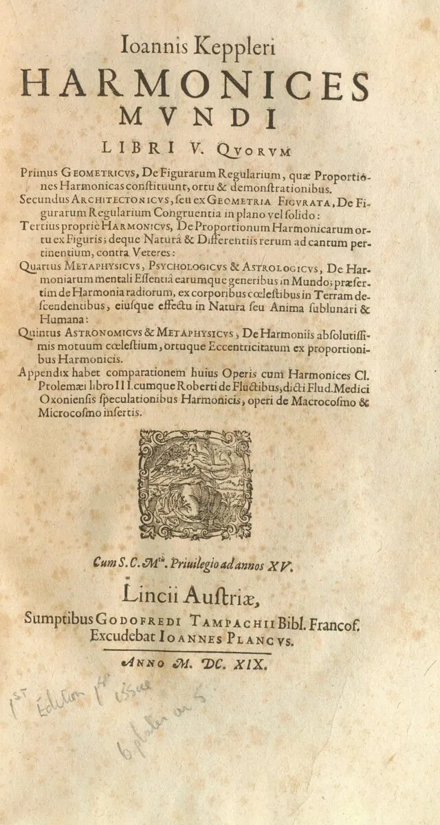 Auch der Astronom Kepler schrieb in seinem Werk „Harmonices Mundi“ von einer göttlich-musikalischen Ordnung des Kosmos