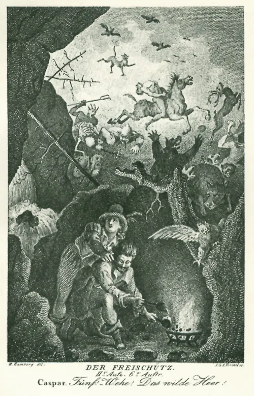 Illustration zur Oper „Der Freischütz“ von Carl Maria von Weber