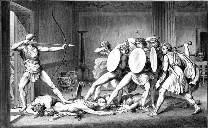 Odysseus nach der Odyssee zuhause in Ithaka