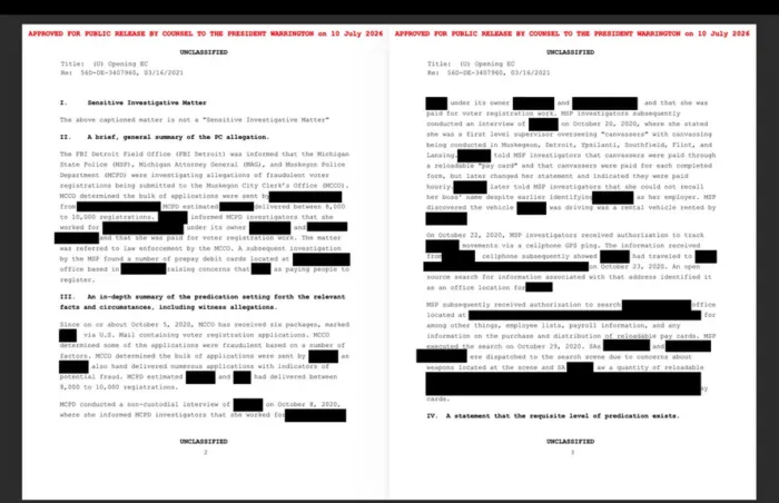 Neu freigegebene Dokumente, veröffentlicht von US-Präsident Donald Trump am 16. Juli 2026.