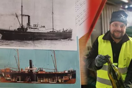 Taucher bergen hunderte Flaschen Cognac und Likör aus 1917 gesunkenem Schiff