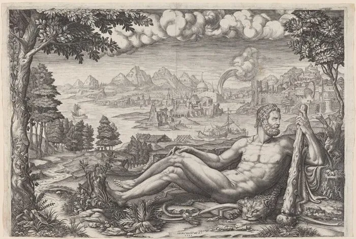 Herakles überlebt die Begegnung mit dem Tod im Rahmen seiner zwölften Aufgabe