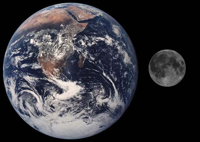 Vergleich Erde-Mond