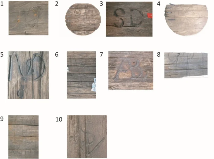 Markierungen auf Holzfässer