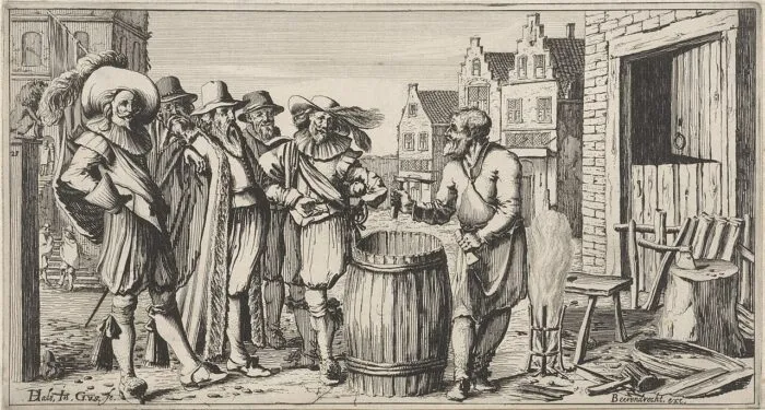Handwerker, die Holzfässer herstellen