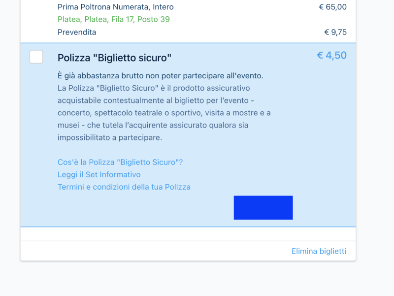 Polizza biglietto futuro