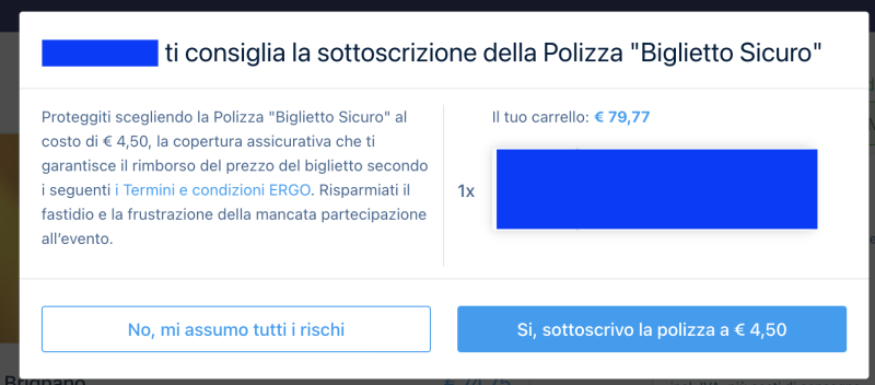 polizza biglietto sicuro