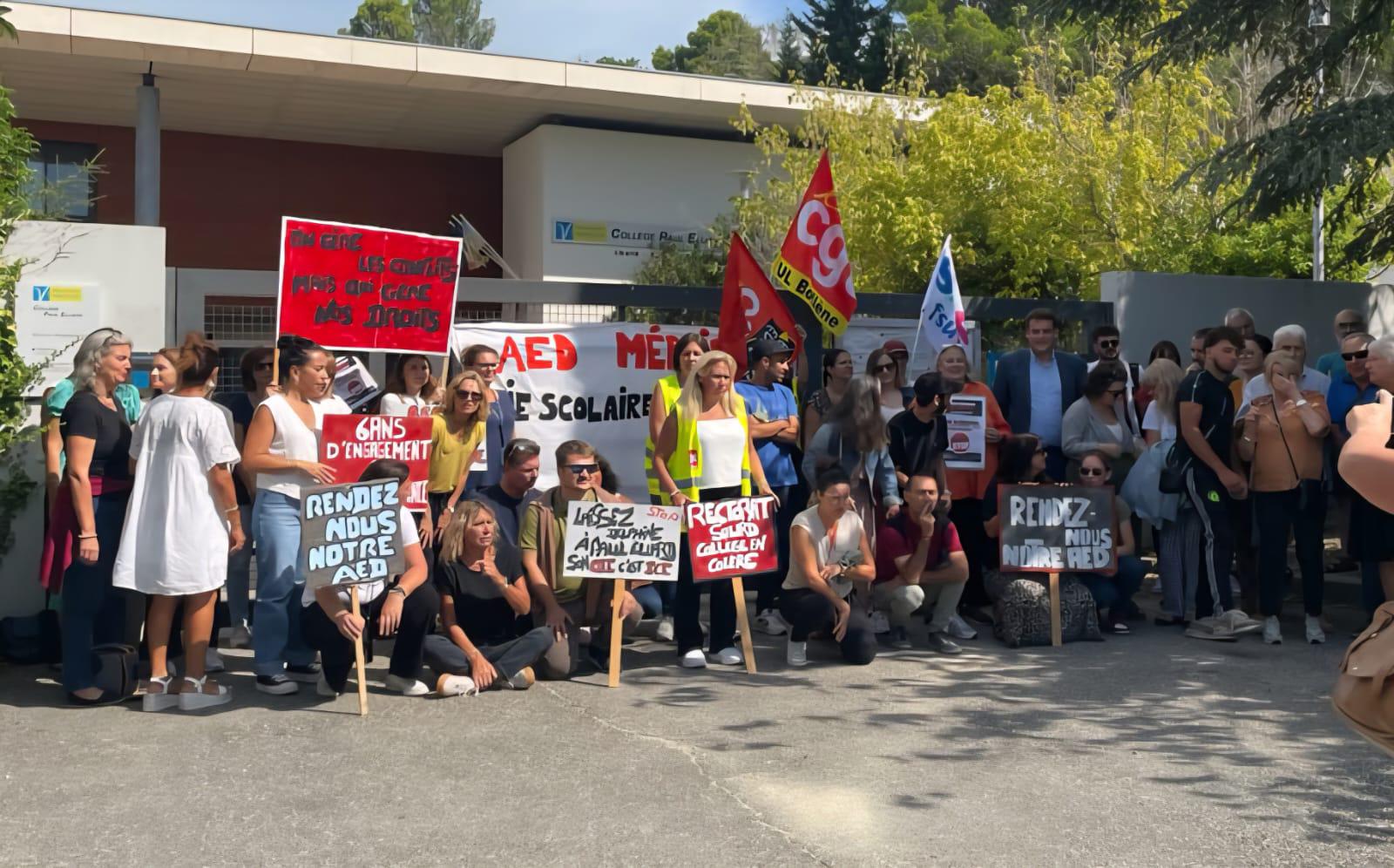 Le collège Éluard en grève pour garder sa surveillante
