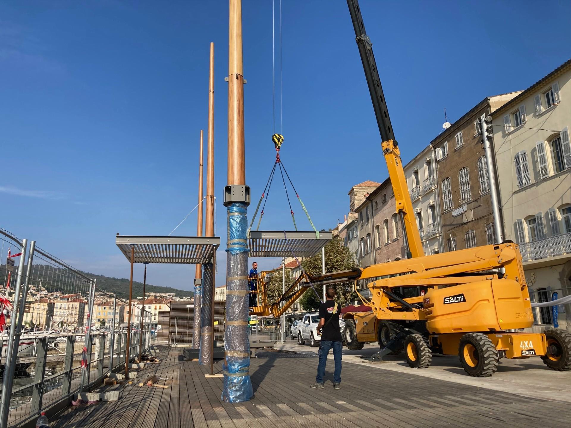 L’ombrière quai Ganteaume commence à prendre forme à La Ciotat