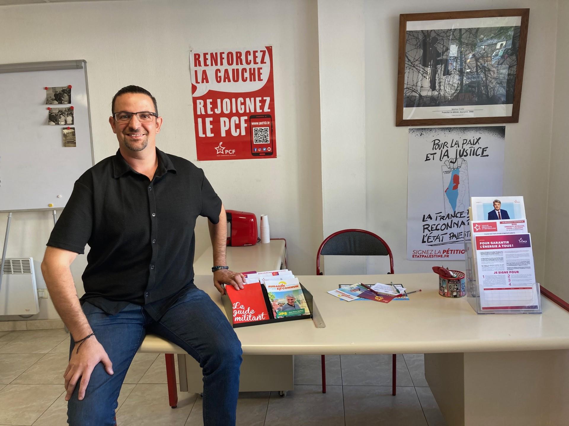 Mickaël Tedesco, porte-parole du PCF au sein d’Aubagne en commun