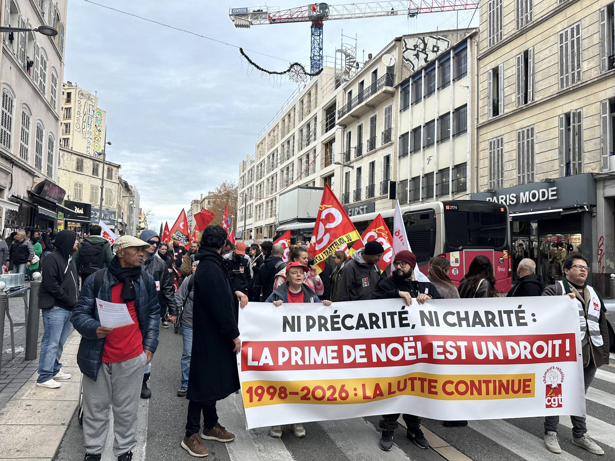 Pour la prime de Noël, les chômeurs CGT manifestent