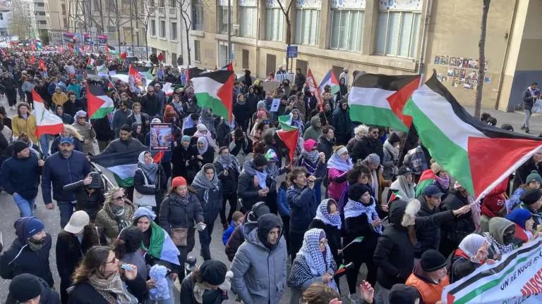 Une manifestation en soutien au peuple palestinien, samedi à Marseille