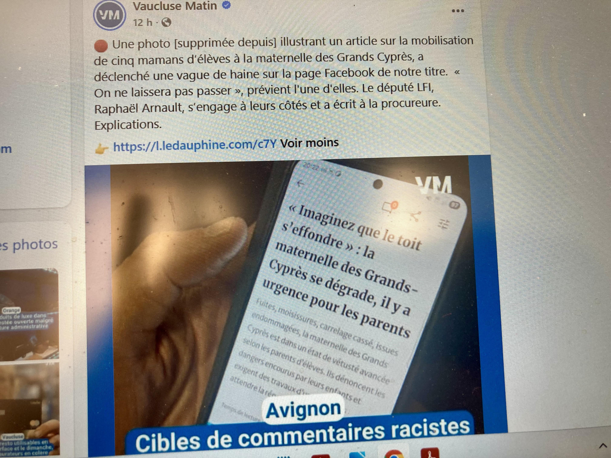 À Avignon, des mamans d’élèves victimes de haine raciste