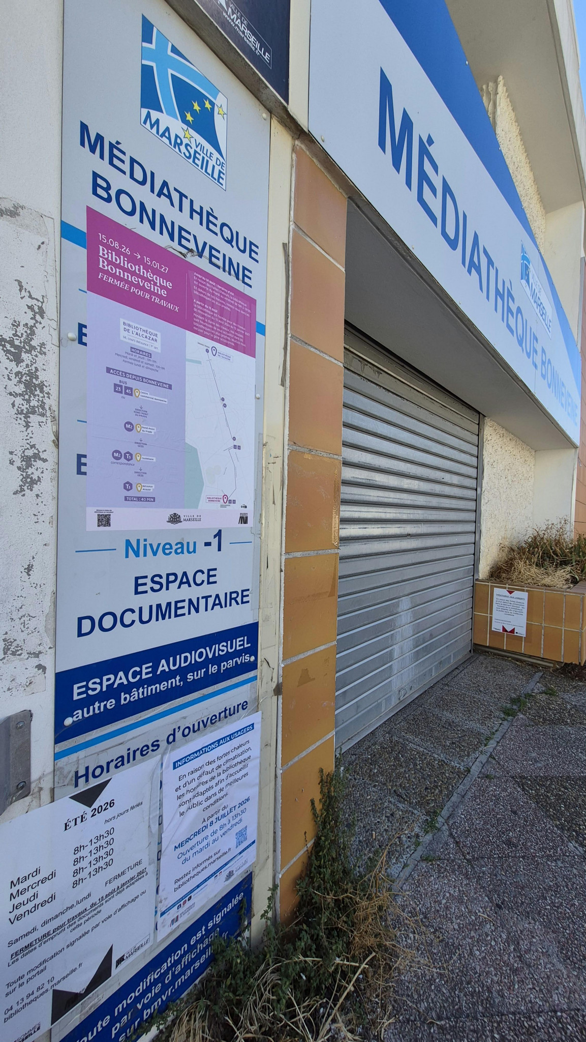 La médiathèque Bonneveine tire le rideau pour cinq mois